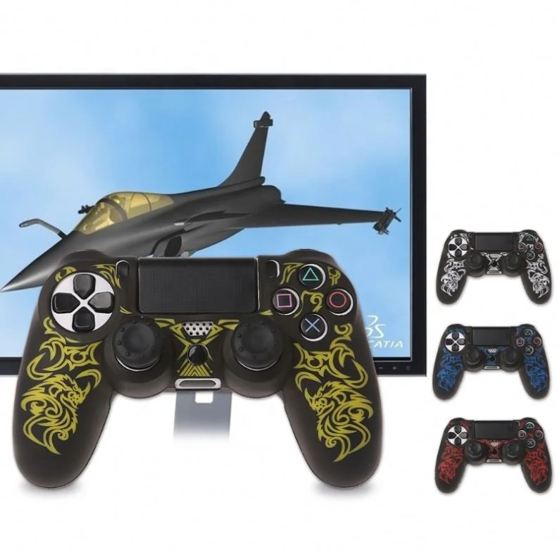 

Dragons Pattern Silicone Gamepad Cover Case + 2 Joystick Rubber Protective Skin For Ps4 Controller