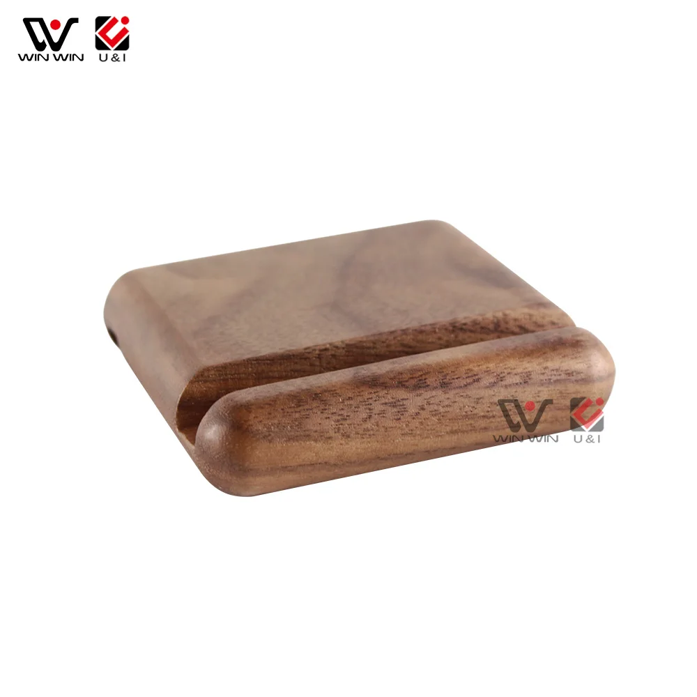 

Portable Eco Friendly Walnut Wood Mobile Phone Stand Multifunctional Bracket, Natural wood color