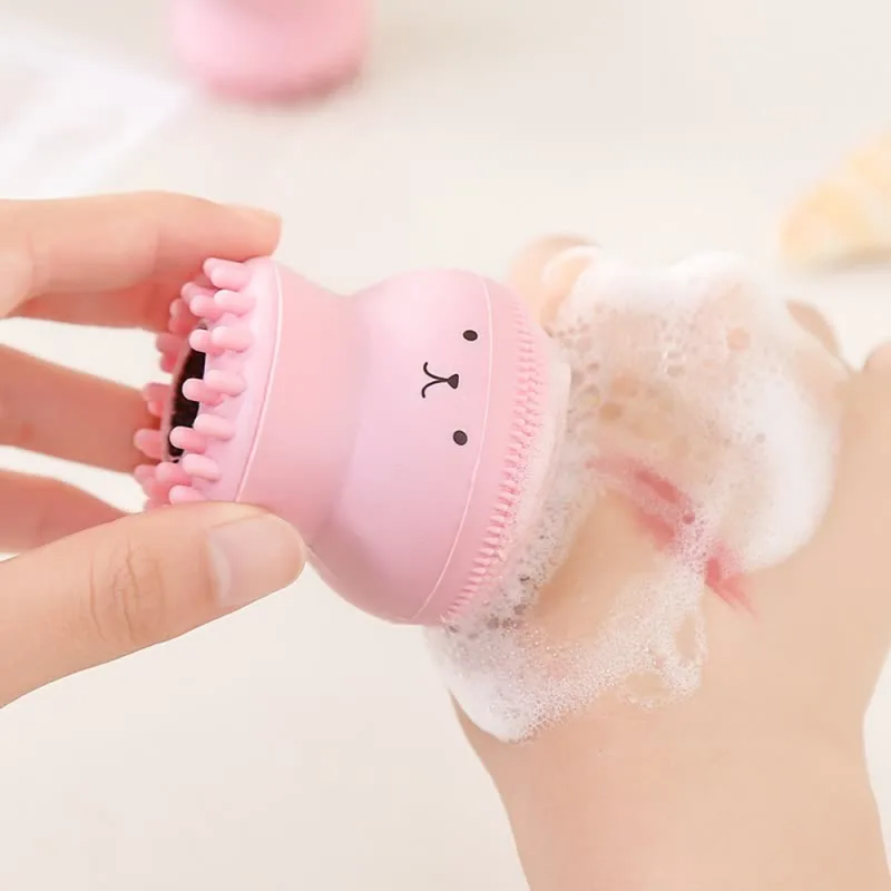 

Octopus shape skin deep cleansing facial massager mini pore cleanser exfoliating face brush