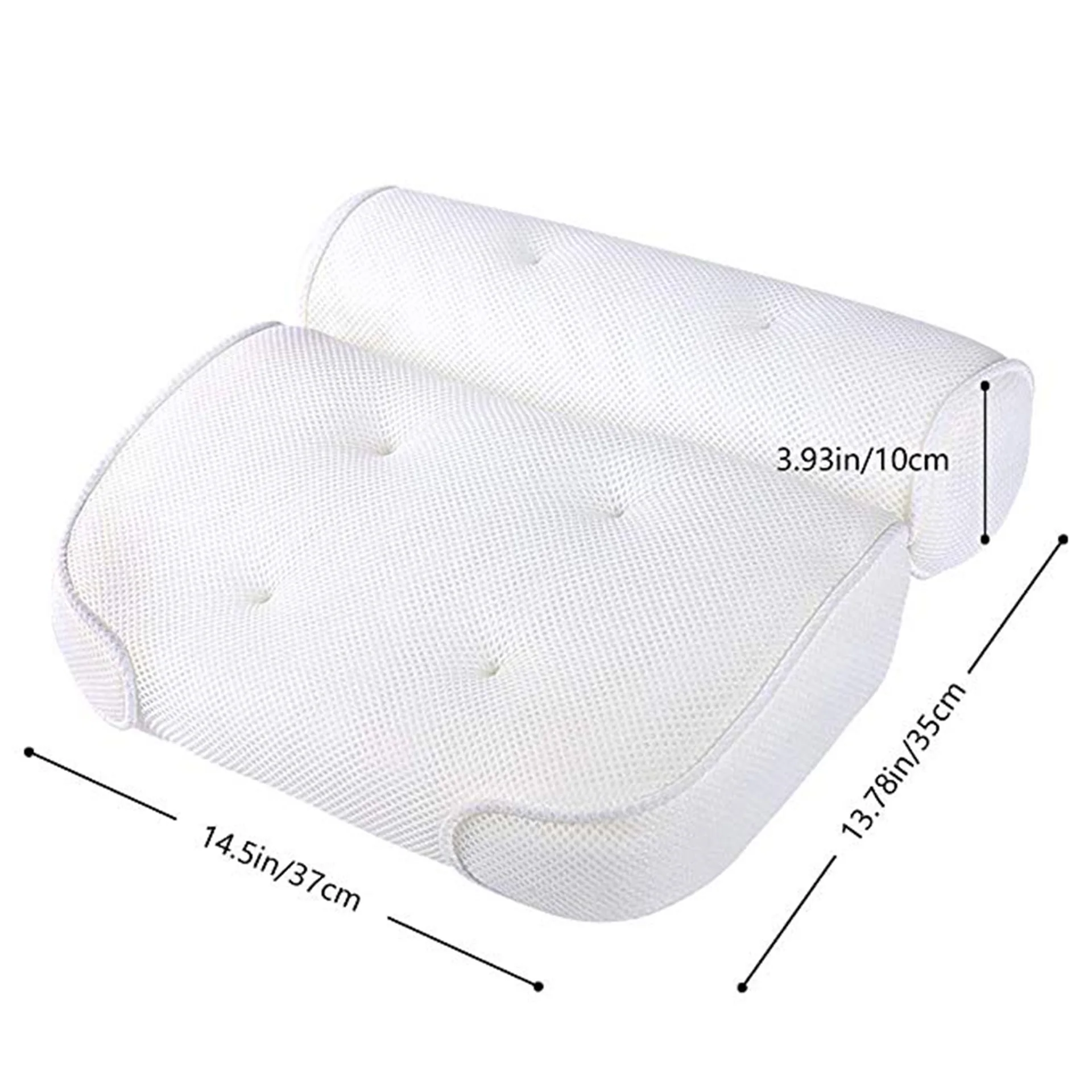 

Bathtub pillow for neck and shoulder spa bathroom accessories bath pillow bathtub with suction cups luxury headrest bath cushion, White,accept custom colors