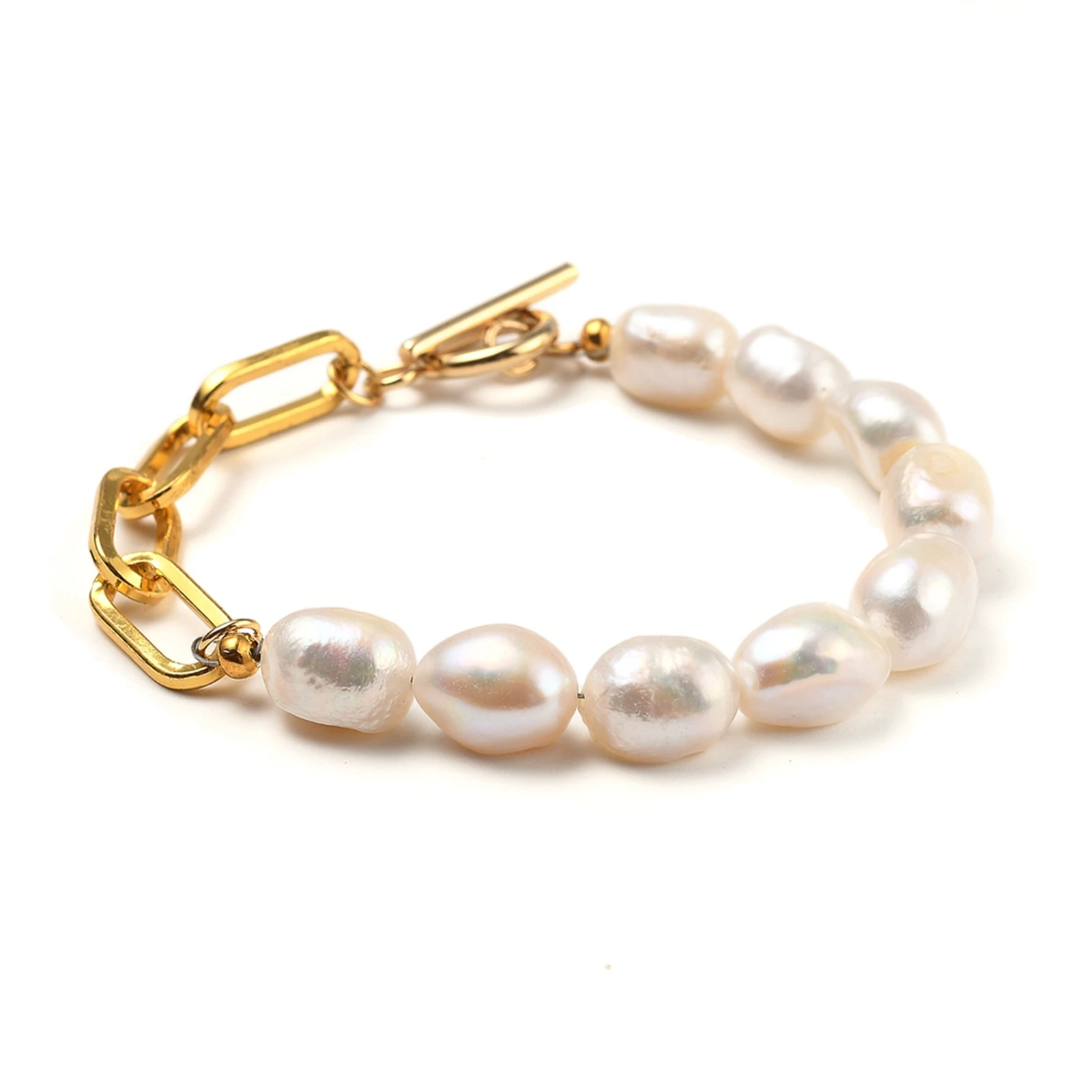 

PandaHall Natural Baroque Pearl Keshi Pearl Beaded Bracelets