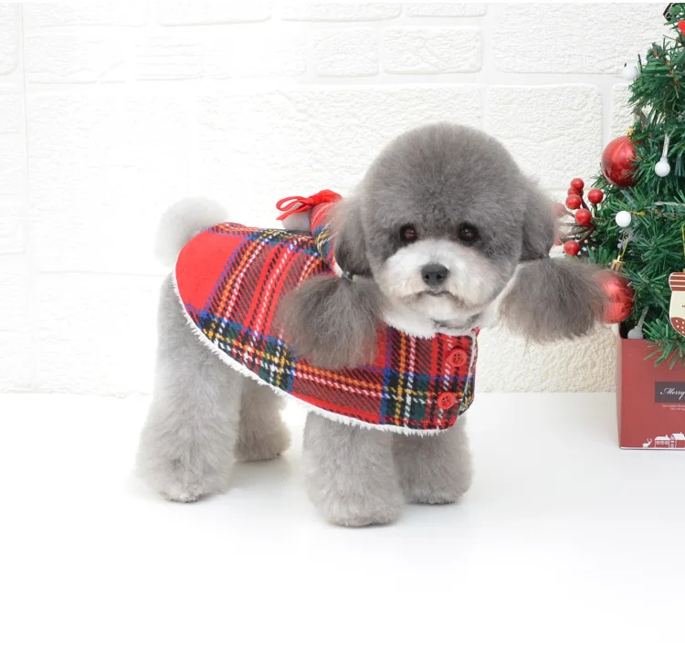 

JXANRY Multi-size Polyester Material Puppy Christmas Cloak Clothes Christmas Dog Clothes, Pink,green
