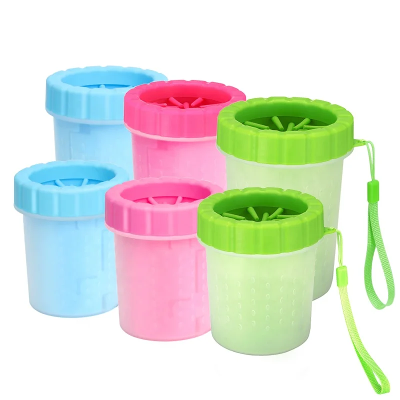 

Factory Wholesale Silicone Portable Pet Foot Washing Cup Dog Paw Washer Cleaner, Blue/red/green