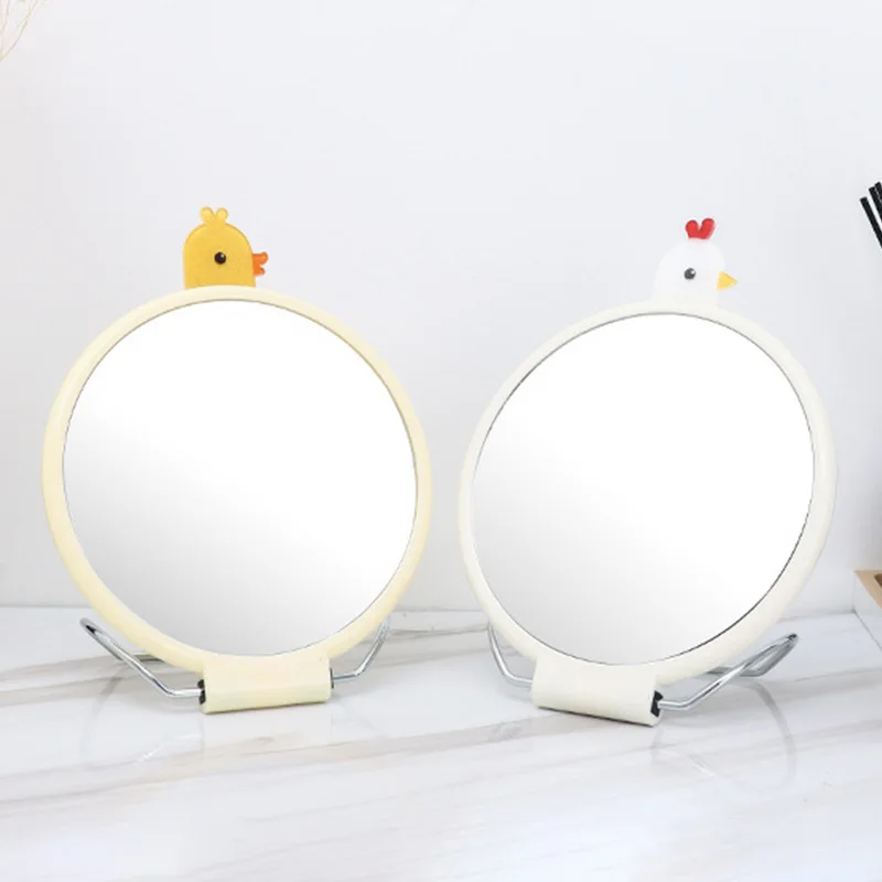 

Cartoon Multi-purpose Table Mirror Stand and Hang Desktop Single-sided Mirror Cute Girl Heart Student Makeup Mirror, As pics/customized