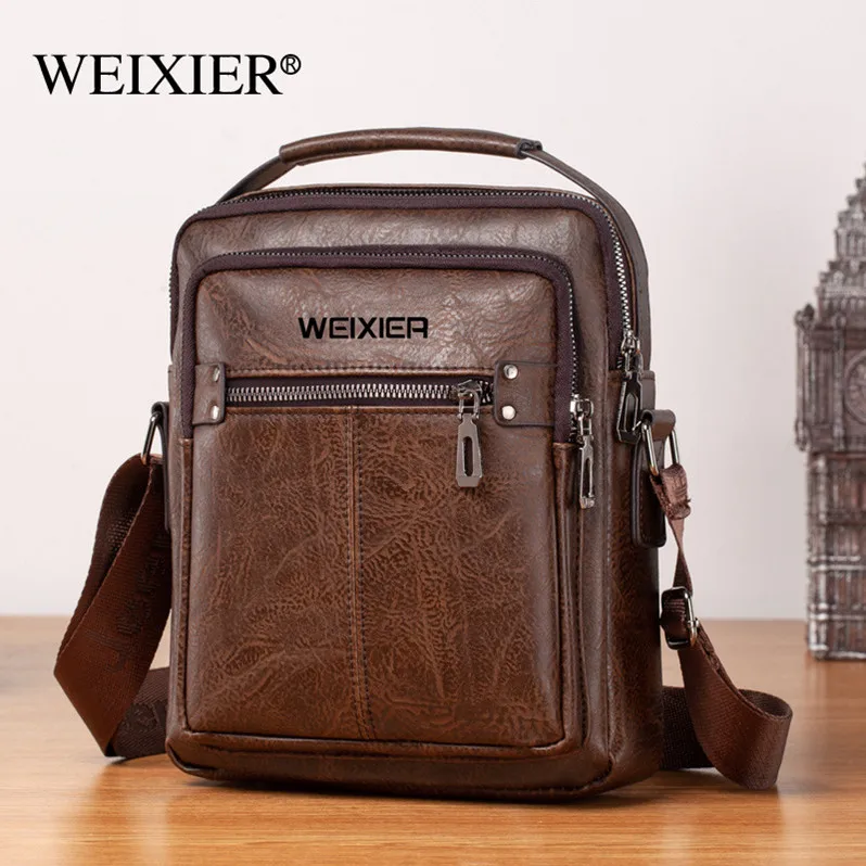 

W1028 2021 Retro Fashion dark brown messenger bag for men