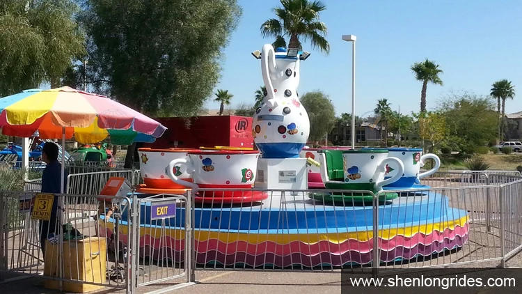 Indoor or Outdoor Tea Cup Carousel Rides 24 Seats Coffee Cups Rides for Sale 