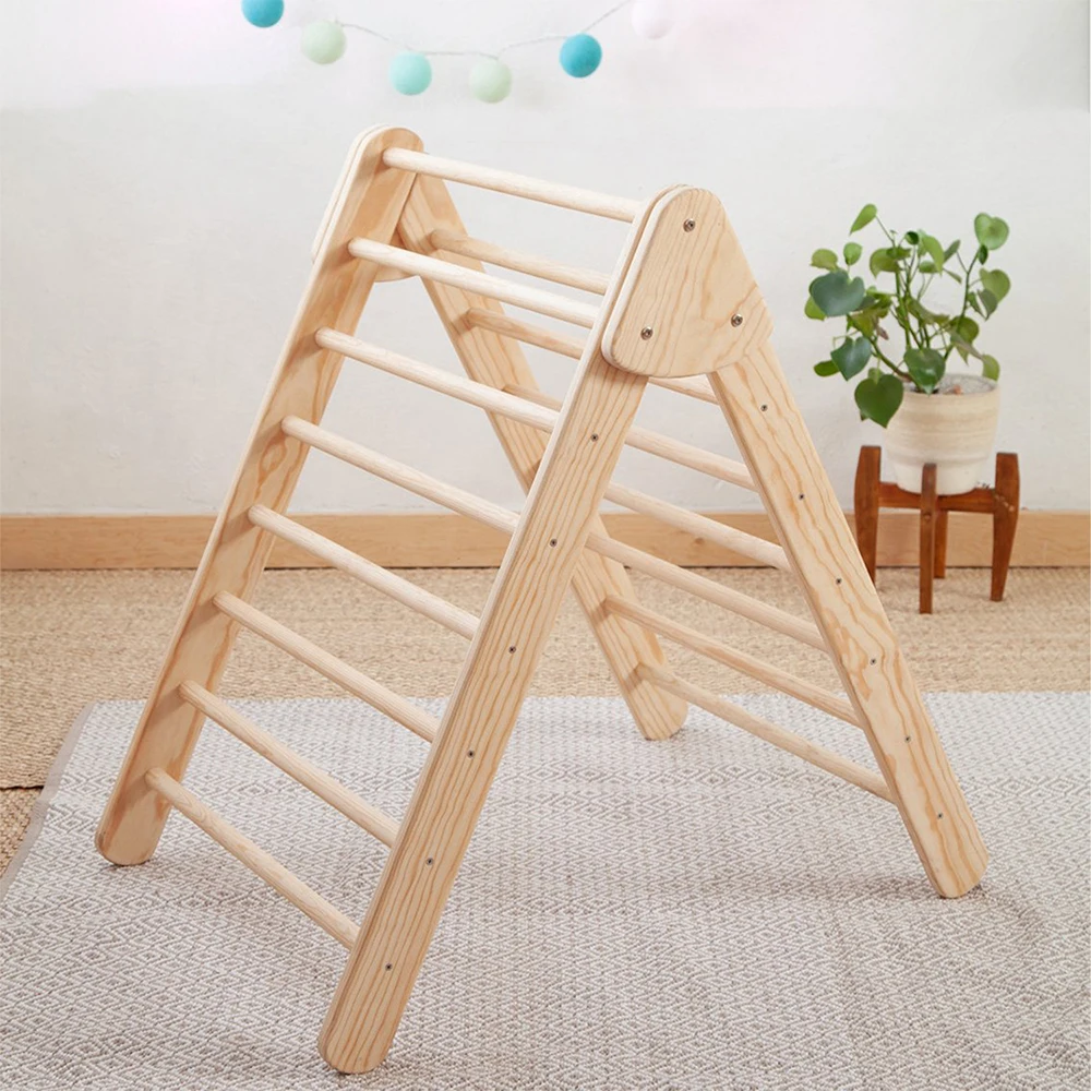 

LM KIDS Children's transformable triangle shelf foldable kids gym set dreieck climbing pikler, Na
