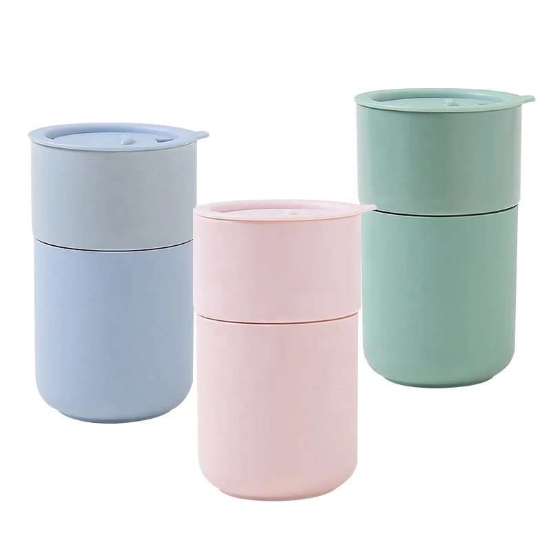 

13oz Nordic Matte Ceramic Tumbler with Lid Mug Bottles with Heat Resistant Silicone Sleeve Ceramic Coffee Tumbler Double Walled, Solid matte