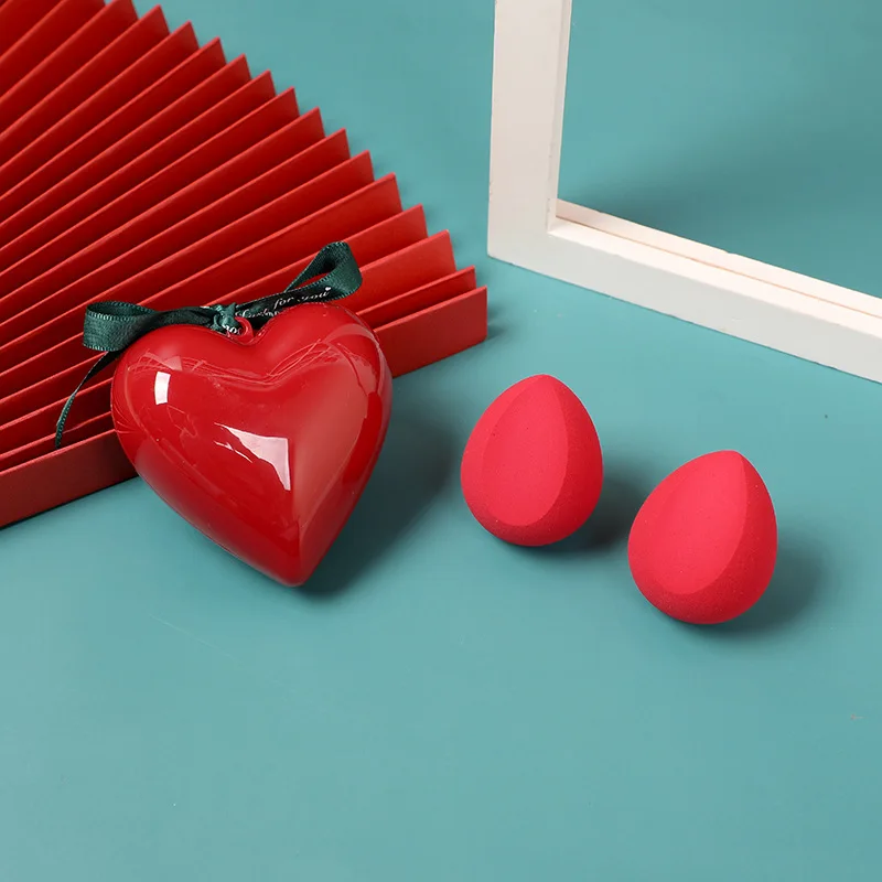 

Latex Free Christmas Gift Real Makeup Sponge Set Techniques Beauty Blending Blender Sponge Blende wiht Box and Package, Multiple colors