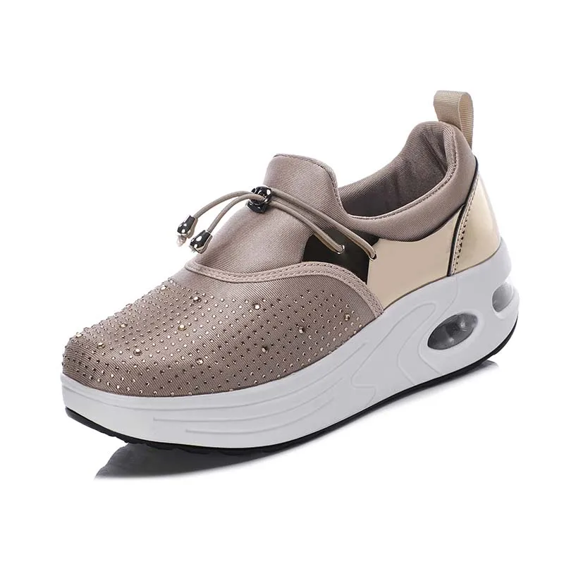 

Hellosport 2020 Fashion Mesh Breathable Comfortable Women Casual Shoes,Women Platform Slip On Shaking Sock Shoes