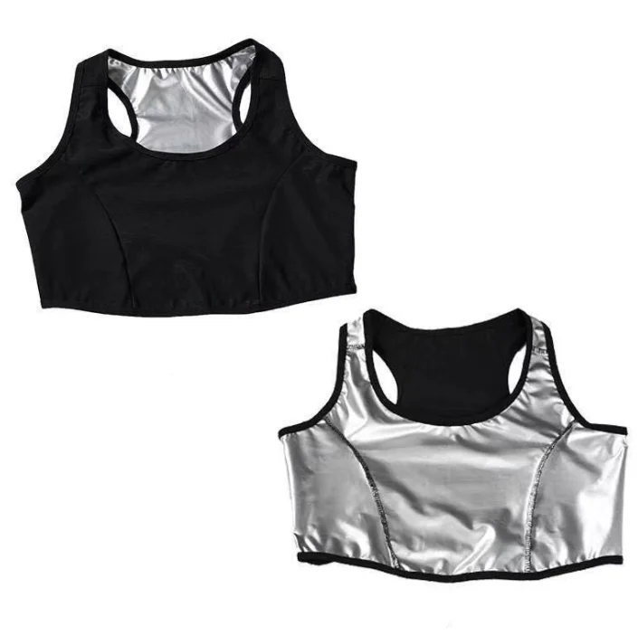 

Wholesale Women Sweat Suit Body Shaper Slimming Shirt Loss Weight Polymer Waist Trainer Sweat Sauna Vest, Black