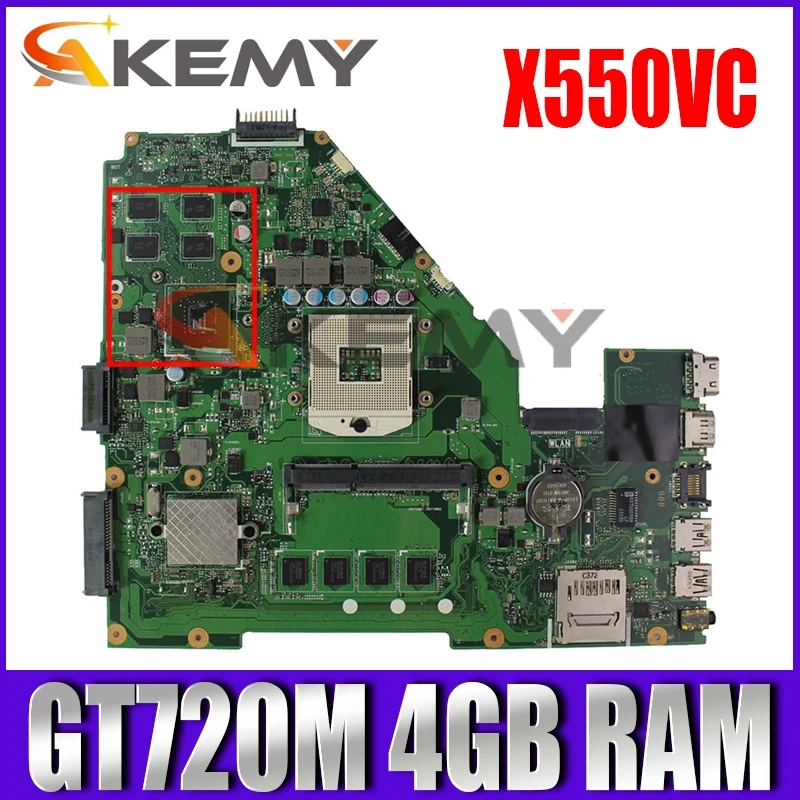 

X550VC GT720M 2GB VRAM 4GB RAM Motherboard REV 3.0 For ASUS R510V X550V X550VC A550V Laptop Mainboard 100% Tested free shipping