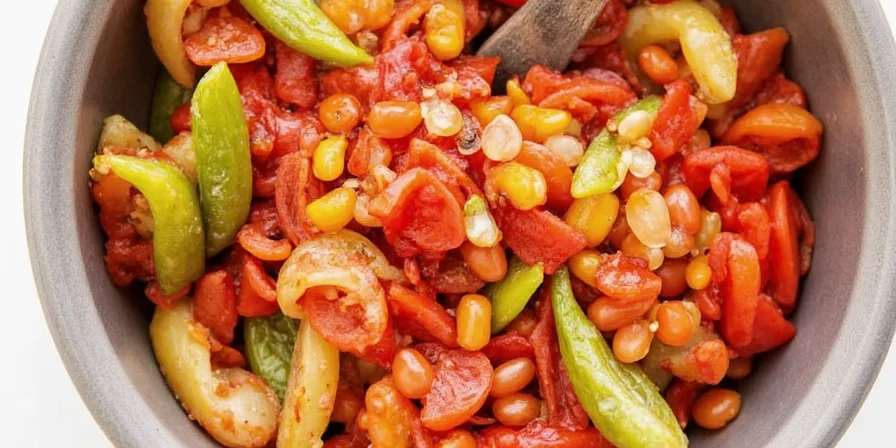 Colorful jars of homemade giardiniera