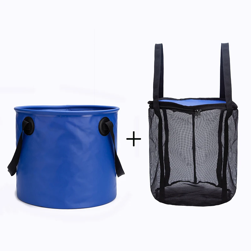 

Water storage container Collapsible Bucket with mesh Bag Aquarium Water Change Pail Foldable Water Container,fishing bucket