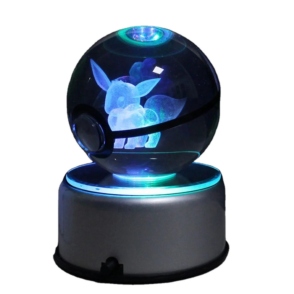 

Cheap Nice Crystal K9 Glass Ball 3D Lighting Up Crystal Pokemon ball