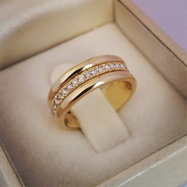 

Classic Exquisite Female Wedding Rings Delicate Gold Rings Engagement Jewelry Finger Rings
