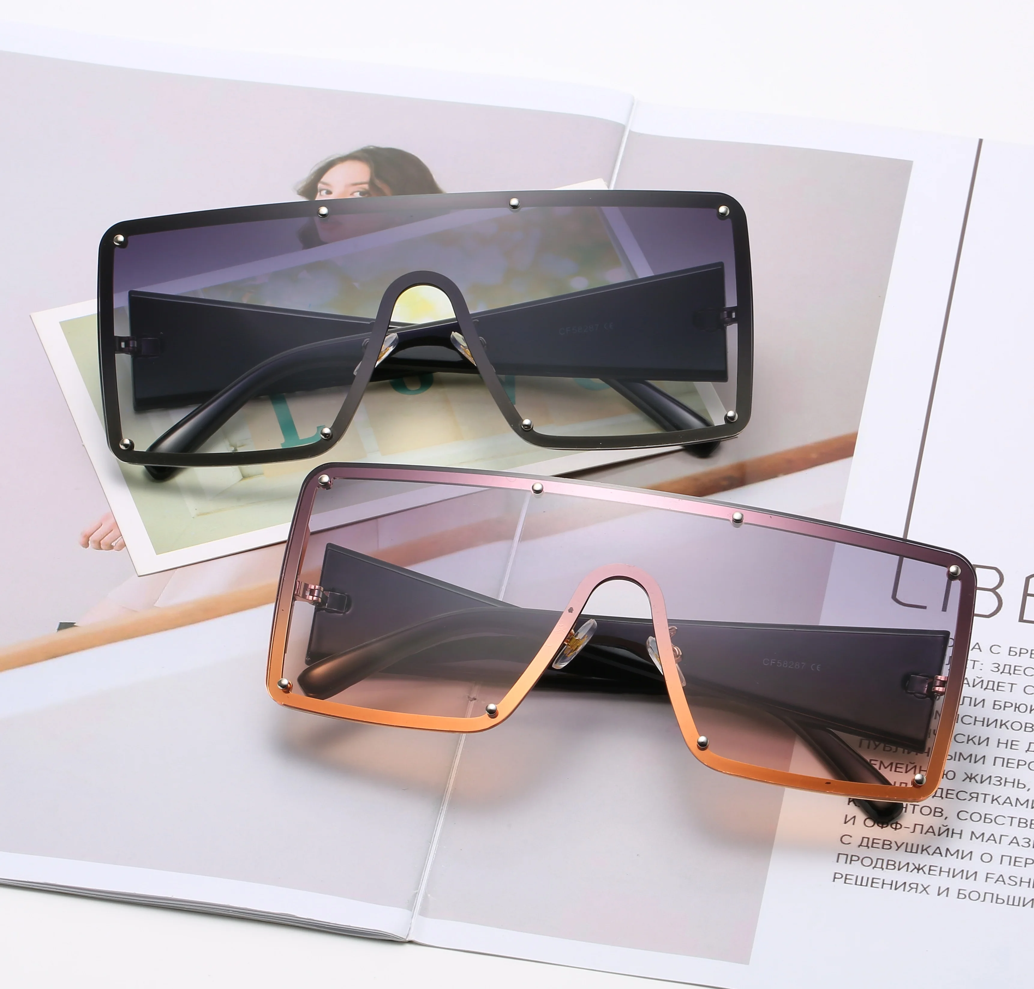 

Latest sunglasses for women trendy blenders eyewear oversized CC sunglasses men