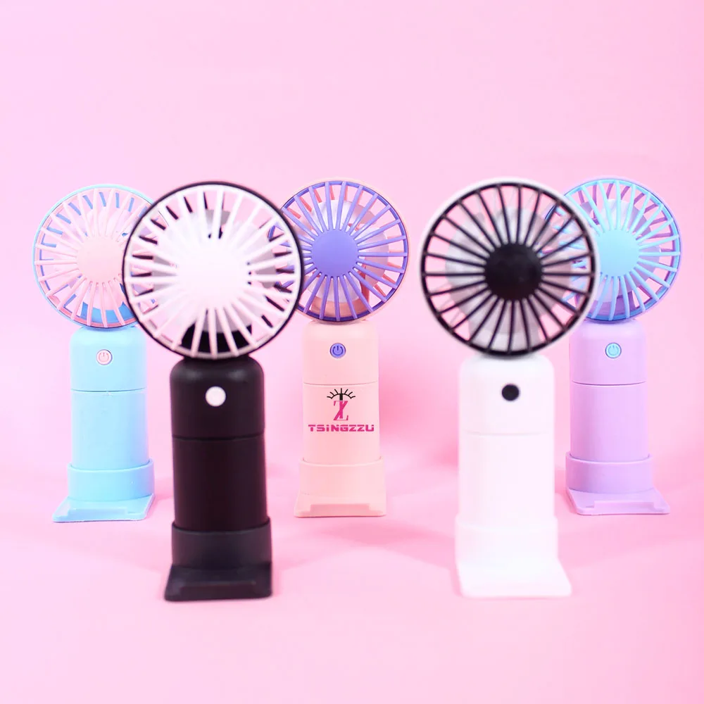 

Wholesale Handheld fan Mini usb rechargeable Gift Mute desktop cute portable color bump handheld small fan