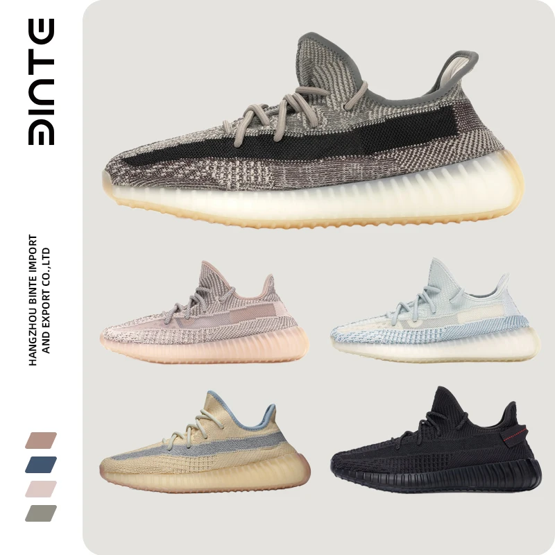

Brand Sports shoes yeezy 350 v2 foam runner top grade stock shoes with logo light weight fly knit soft sole sneaker