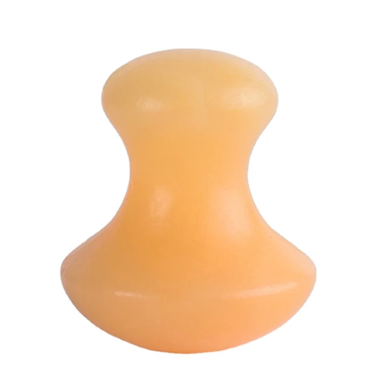 

Delicate Mushroom Shape Egg Yellowstone Jade GuaSha For Face Massage, Yellow