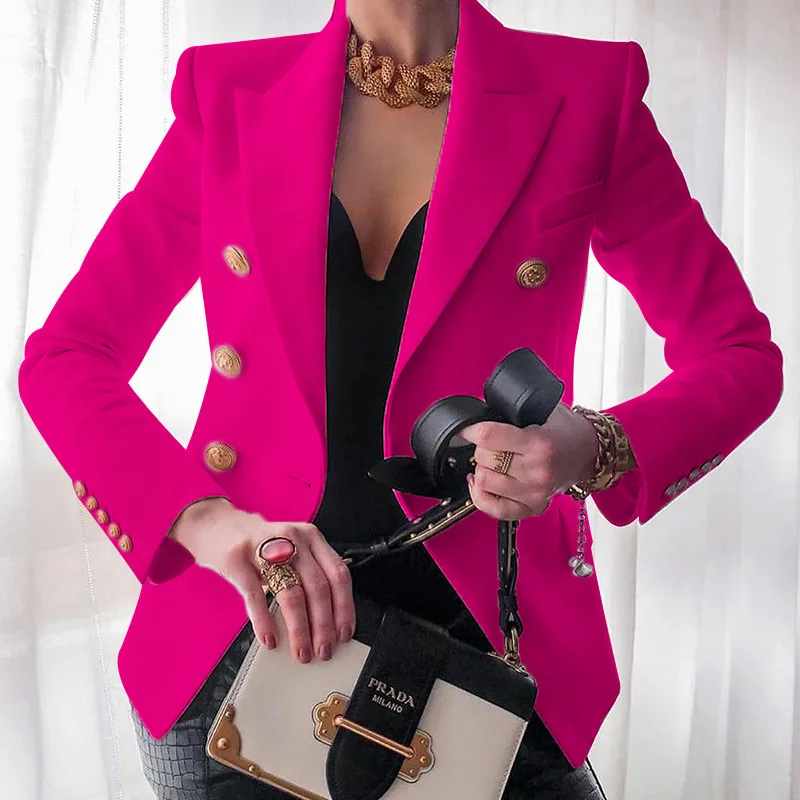 

Button Ladies Blazer Woman 2022 Spring Autumn Work Suit Women's Jacket Office Lady Formal Blazers and Jackets Female Blazer