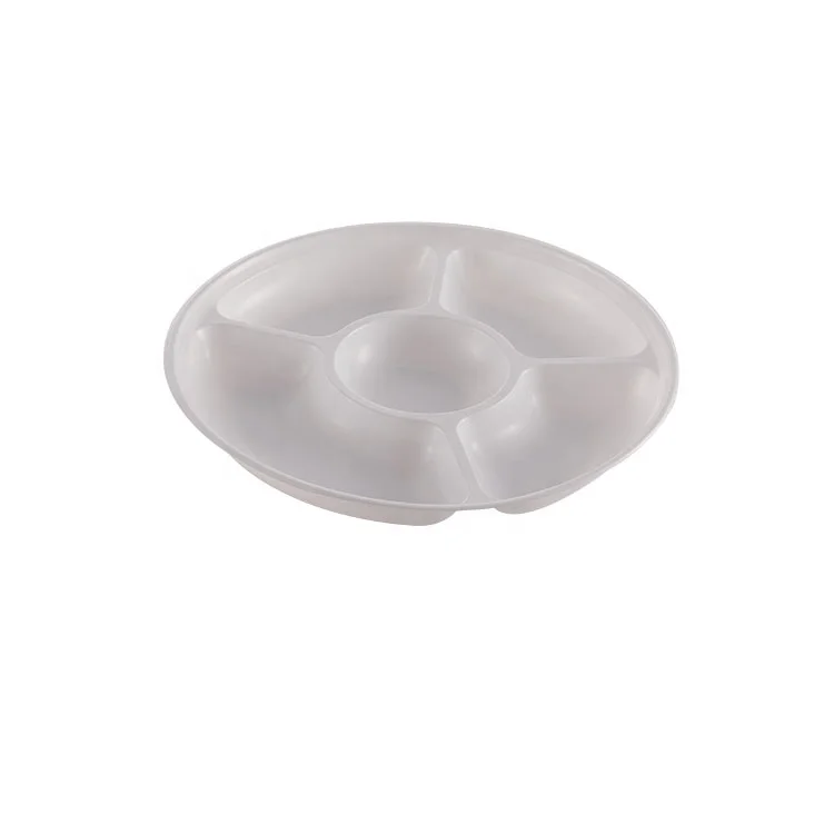 

Manufacturer Customize High Quality Round Recyclable Divided Reusable White PP Plastic Plates Disposable Bowls, White color