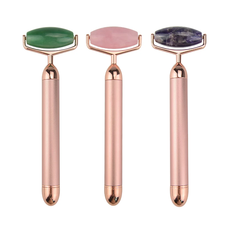 
New Arrival Electric Vibrating Natural Massager Jade Roller Face Lifting 