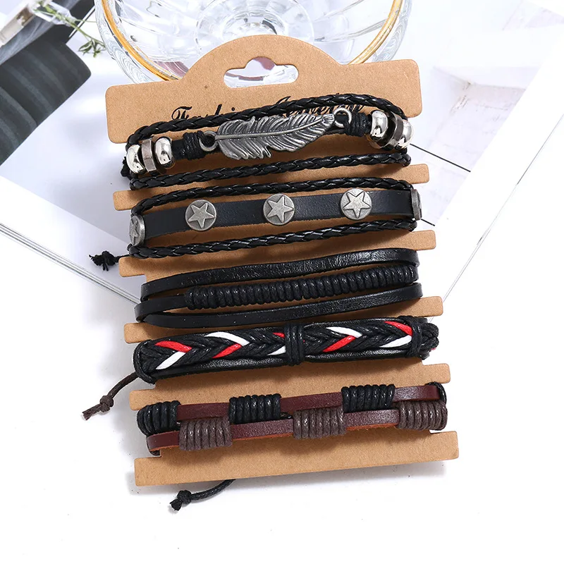 

Wholesale Price Handmade Leather Bracelet DIY Style Fashionable Vintage Jewelry Stocks Selling 2020 Hot Selling Bohemia Bracelet