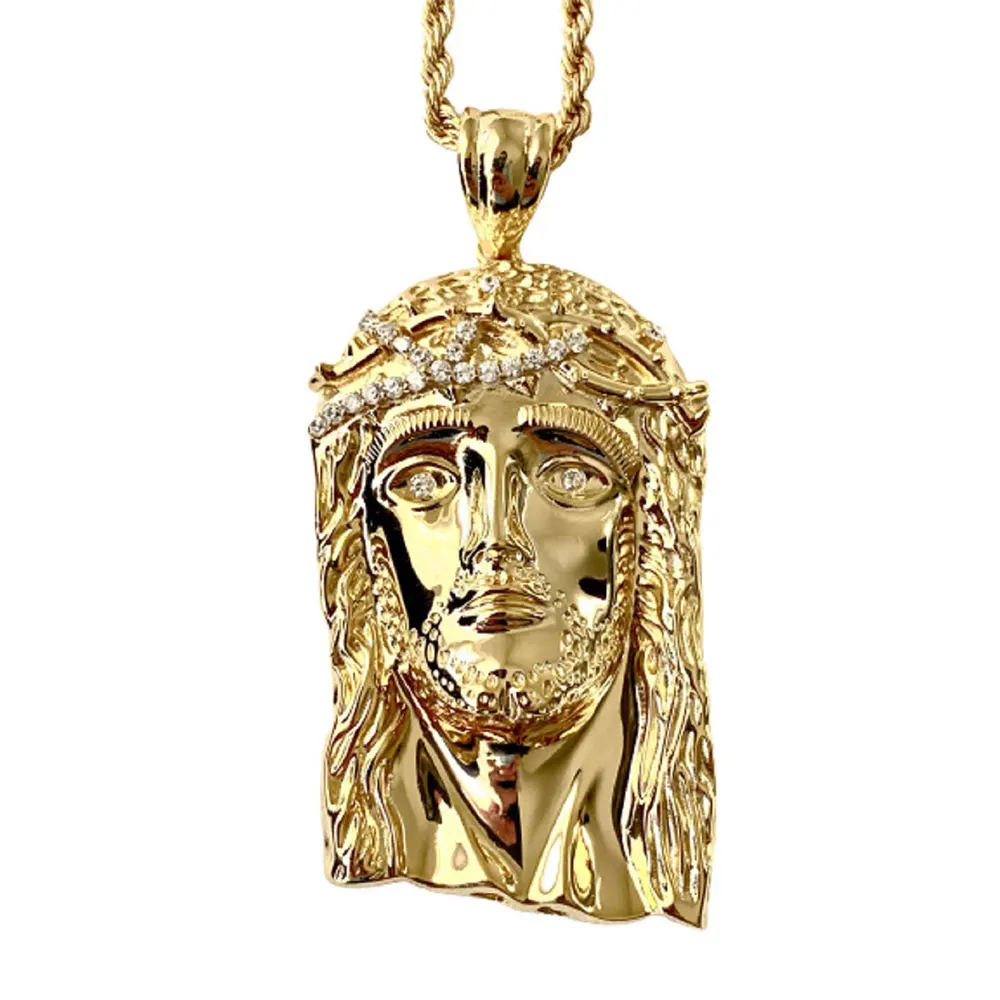 

Discount Fashion Customs Name Jesus Piece Hip Hop Jewelry Big Real Gold Diamond Men Jewellery Sets Micro Pave Iced Out Neckl