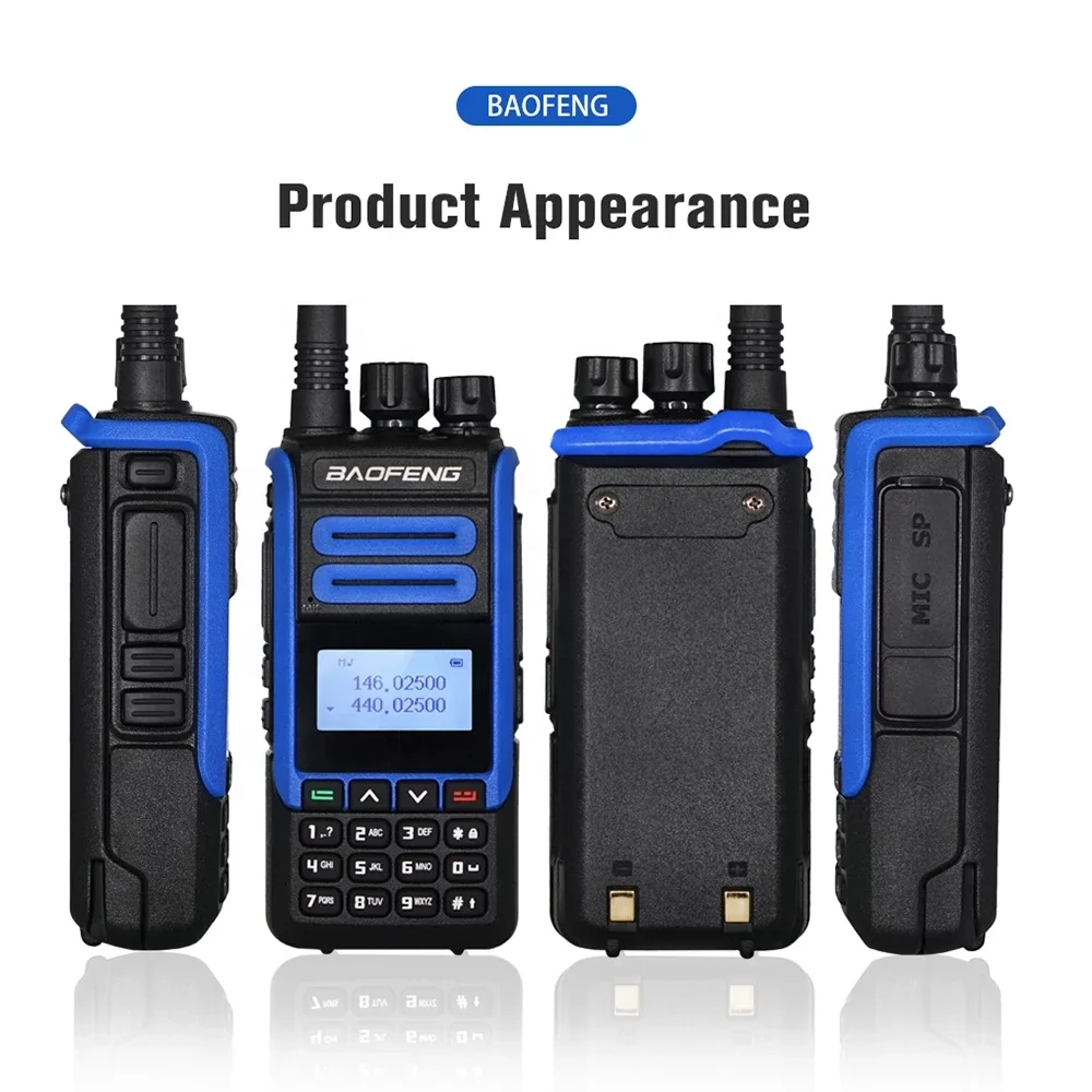 

2021 New Design Handheld 128 Channels 10 Watts Powerful VHF UHF Baofeng H7 Walkie Talkie long range two way radio