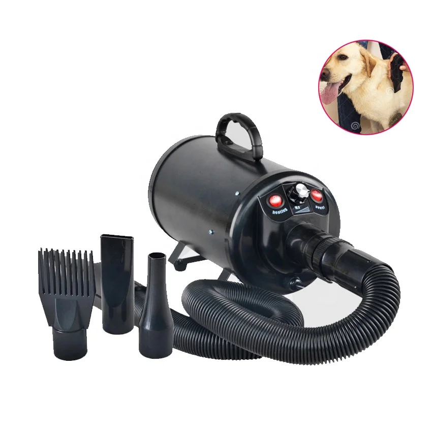 

Hot Sale High Power Brushless Motor Low Noise Adjustable Speed Nozzles Dog Cat Pet Hair Dryer Blower, Black, blue etc