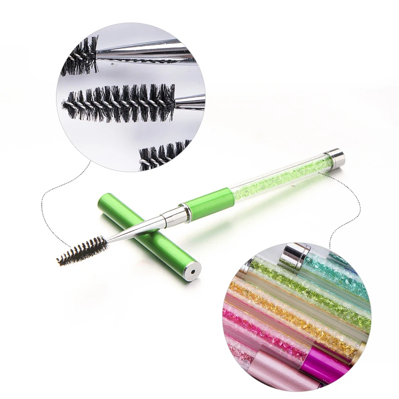 

Mascara Neon Green Rhinestone Diamond Tube Eye Lash Brush