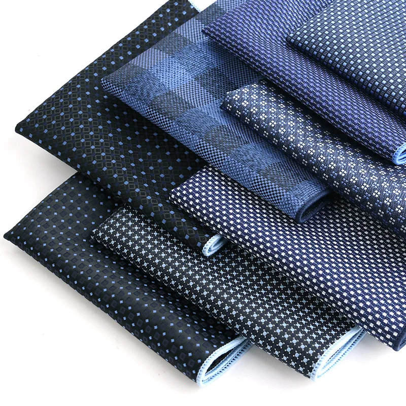 

25*25CM Luxury Men's Handkerchief Polka Dot Striped Floral Hankies Polyester Wedding Pocket Square For Men