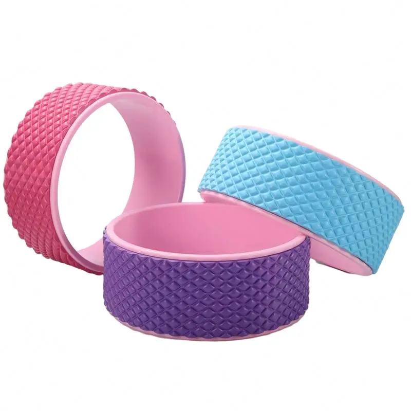 

3D Max Custom Print Woman Fitness PP Durable Massage Acupuncture Back Eva Yoga Wheel, Blue,red,pink