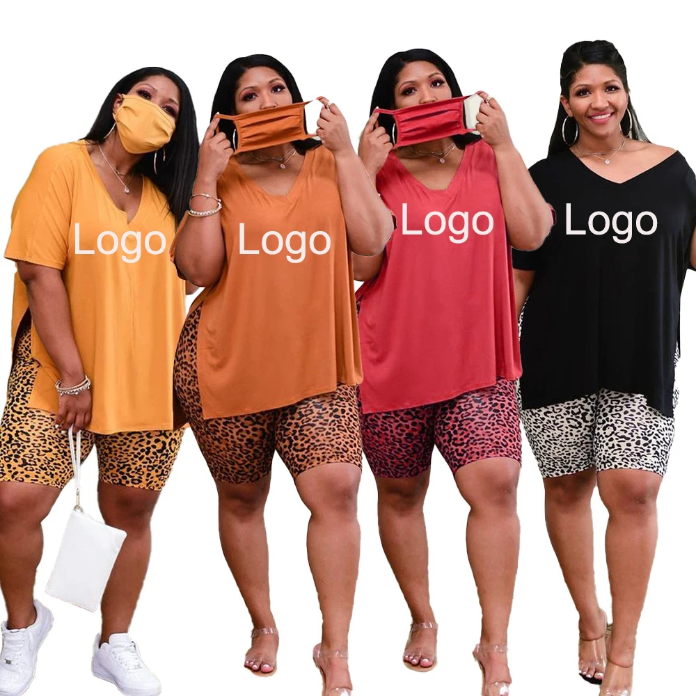 

Casual Loose Plus Size 5xl Talla Ropa De Mujere Leopard Print Shorts Summer 2 Two Piece Pants Set Women Clothing For Ladies 2021, Picture