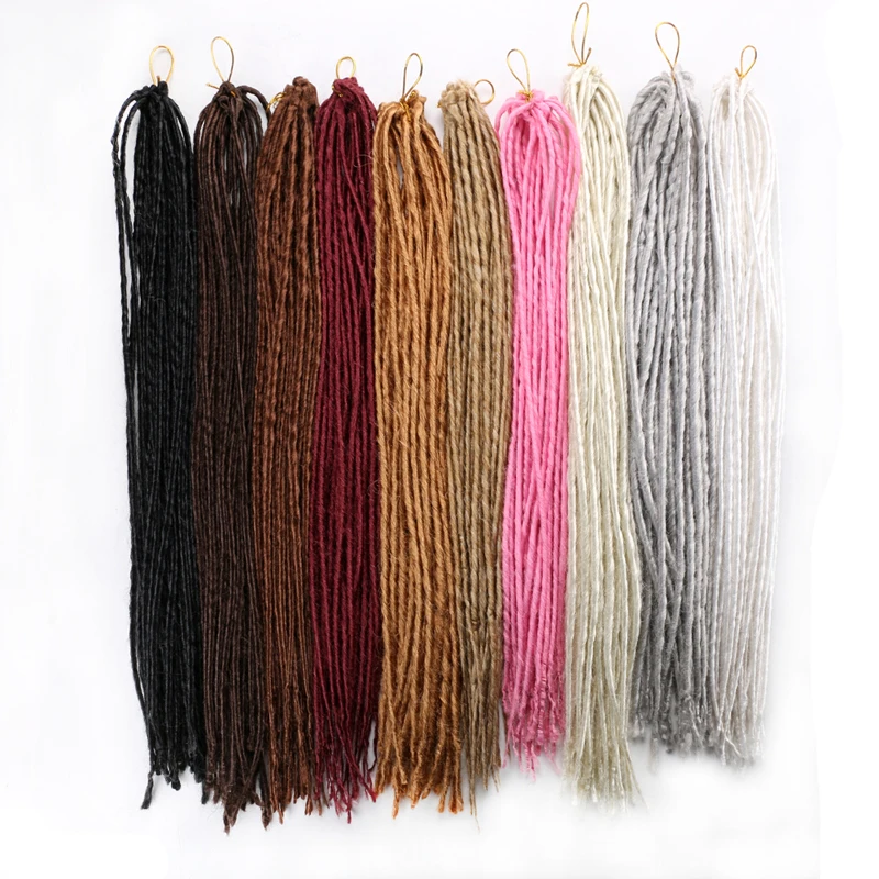 

Wholesale Twist Hair Soft Wavy Faux Locs Crochet Braids Curly Braiding Hair Crochet Dreadlock Braiding Hair, Per color two tone three tone color more than 55 color