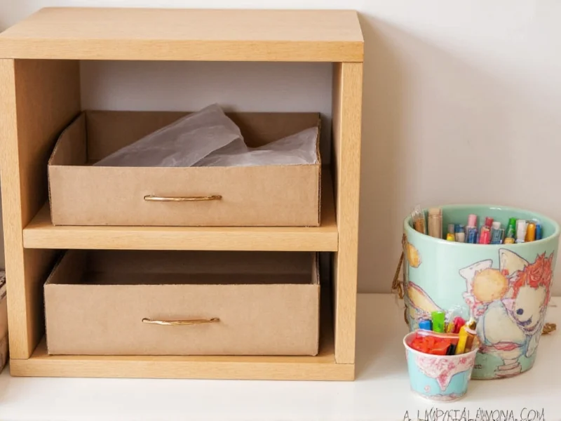 DIY craft storage dividers using recycled cardboard