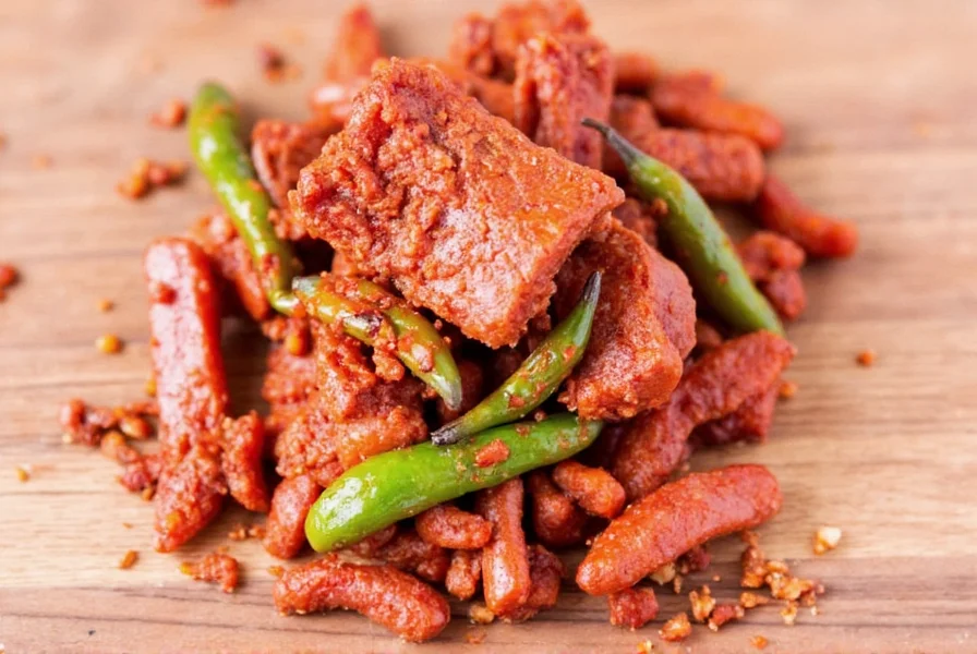 Guajillo chilies in a glass jar