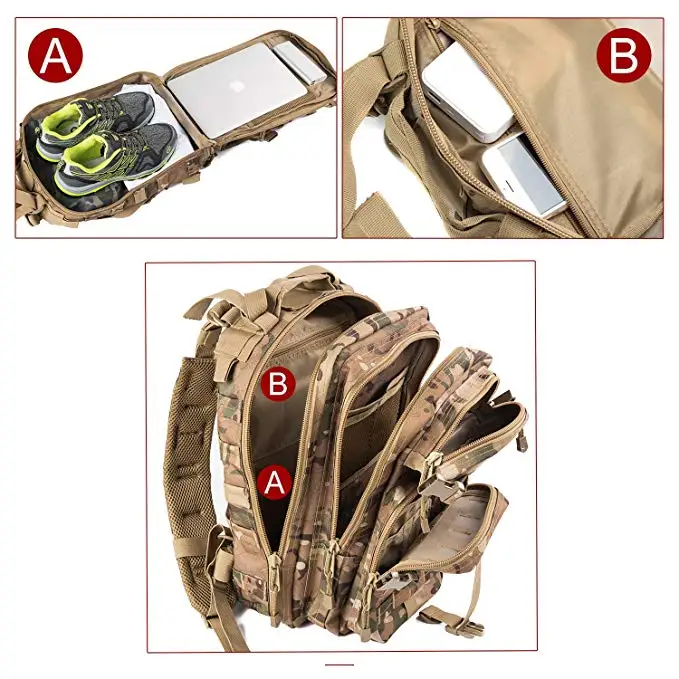 
BSCI factory direct sale custom unisex hunting trekking running military tactical backpack 