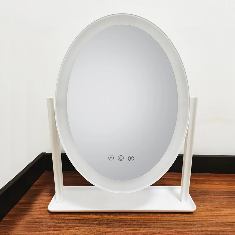 Smart ellipse makeup mirror with Oval LED strip 	vanity mirror adjustable lighting China factory