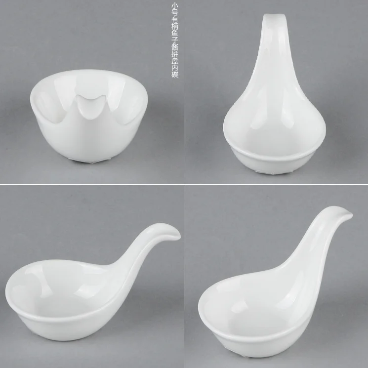 
high quality porcelain caviar dish ceramic caviar dish with handle 