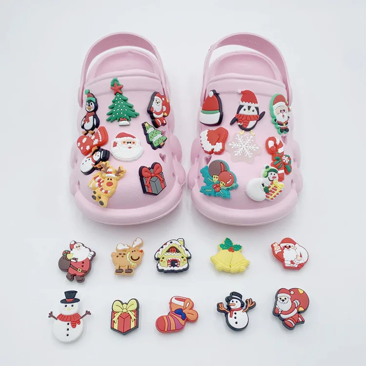 

2021 New Designer wholesale Christmas Croc Charms PVC For Croc shoes charms Flower Party Gifts