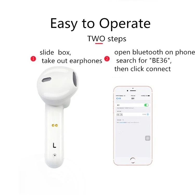 BE36 Wireless Earphone headphone V5.0 waterproof Mini be36 true wireless bluetooths ear headphones with Charging Case - ANKUX.COM