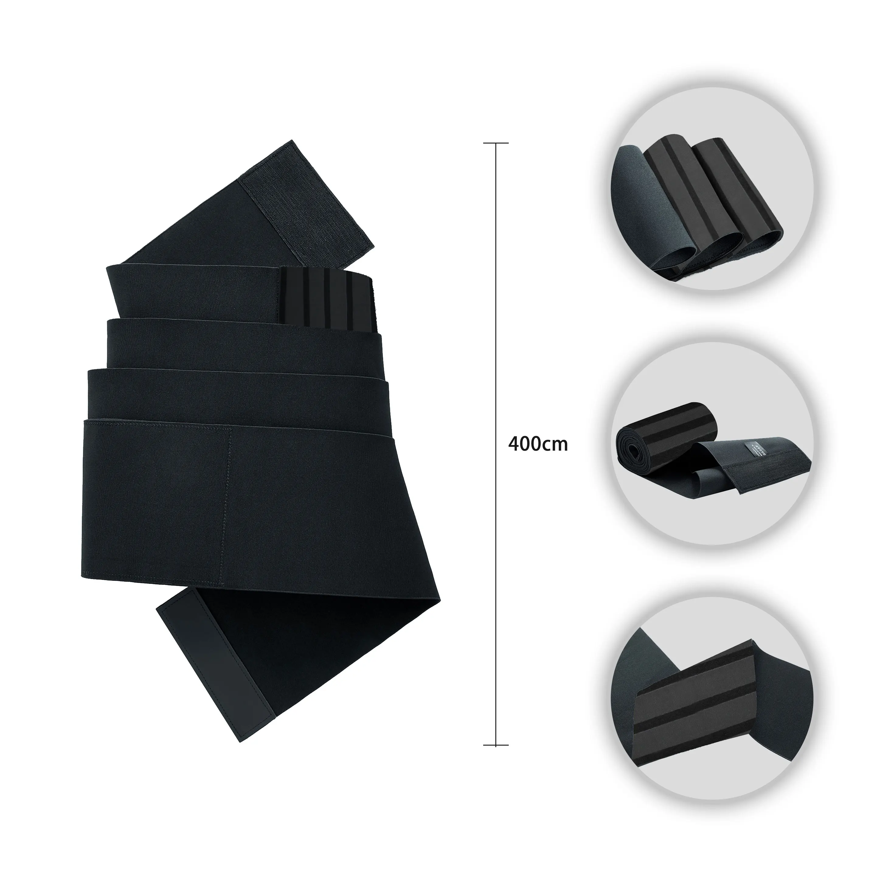 

Maiket Free Size Waist Trainer Corset Flat Belly Shaper Re Usable Black Strip Bandage Long Elastic Band Tummy Wrap