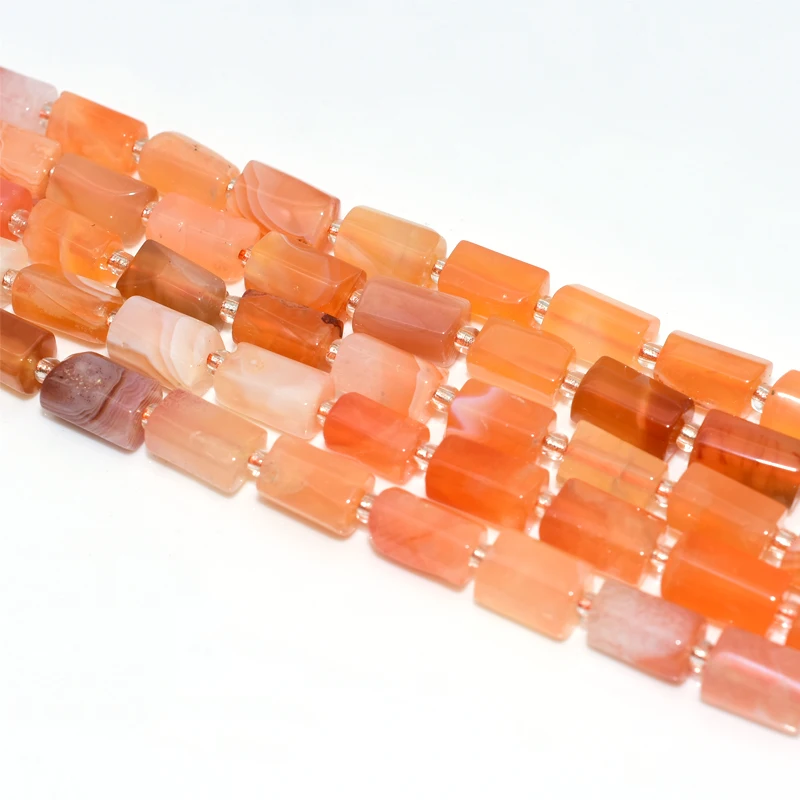 

Trade Insurance  High Quality Natural Tube Orange Persian Gulf Agate Loose Beads