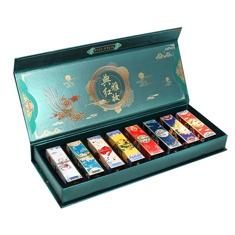 

Makeup Chinese Style Carved Forbidden City Lipstick Set Gift Box Chinese Valentine's Day Gift Antique Set