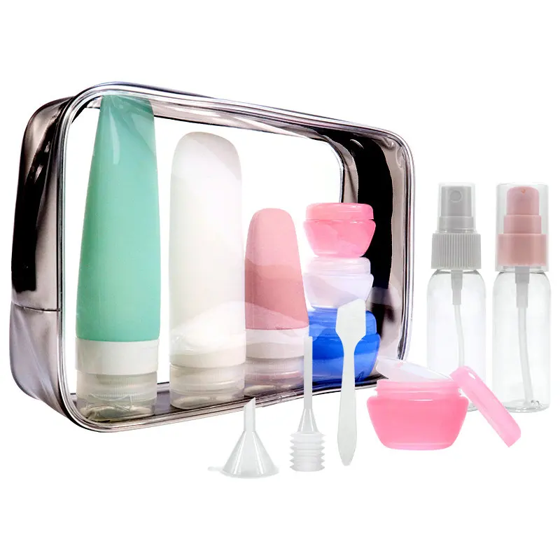 

Tsa Approved Portable Squeeze Silicone Travel Accessories Bottle Empty Travel Size Shampoo Lotion Toiletries Bottles Set Kit