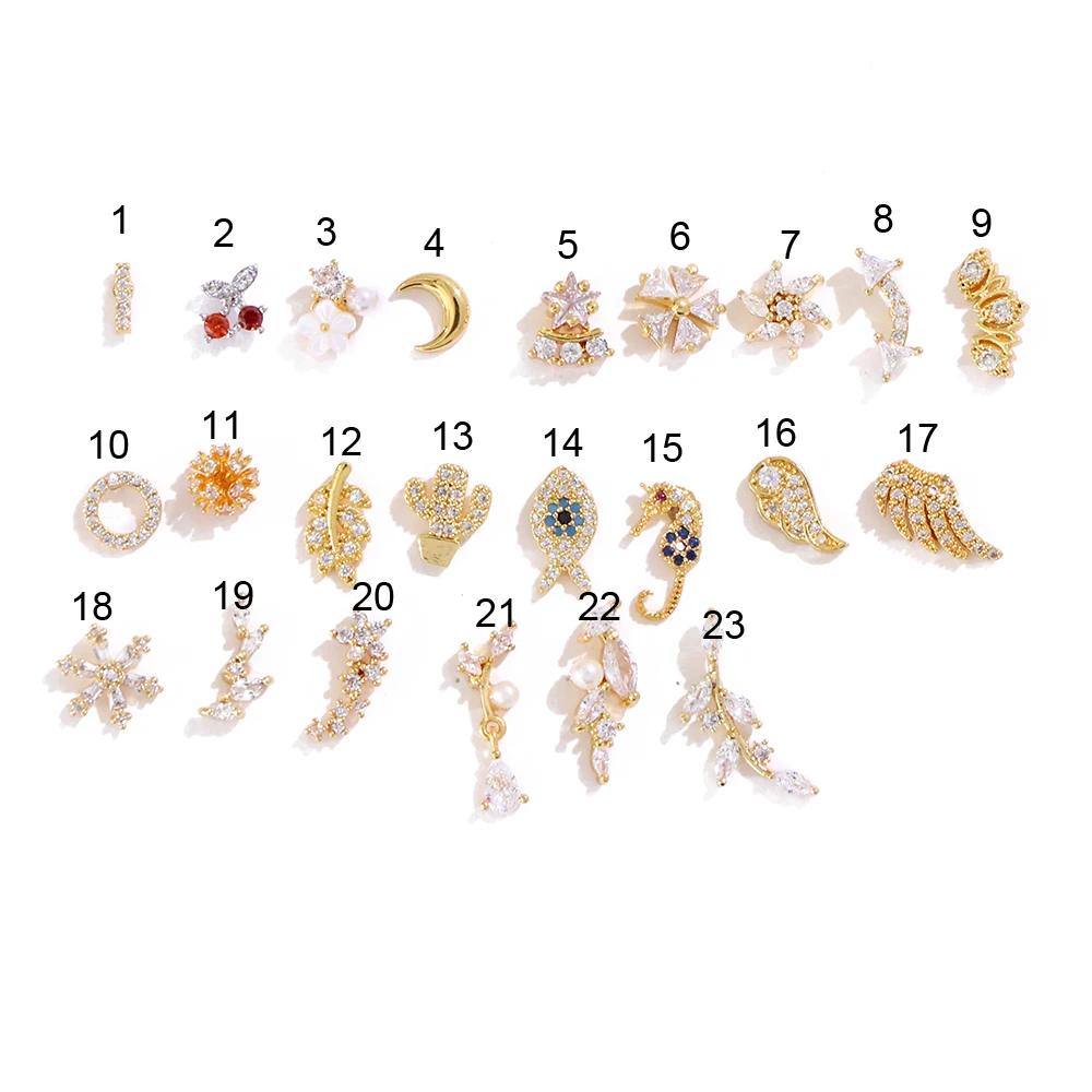 

KOMI New Piercing Jewelry Stainless Steel Needle Screw Stud Earrings Flower Cherry Cactus Small Ear Bone Nails Earrings