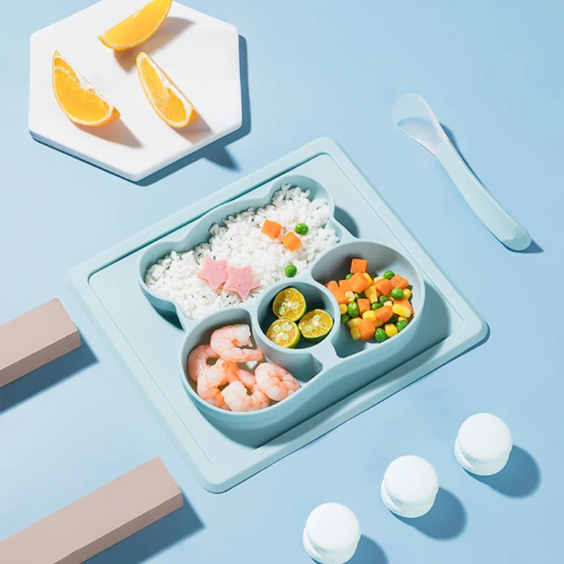

Silicone dinner plates for infants and young children