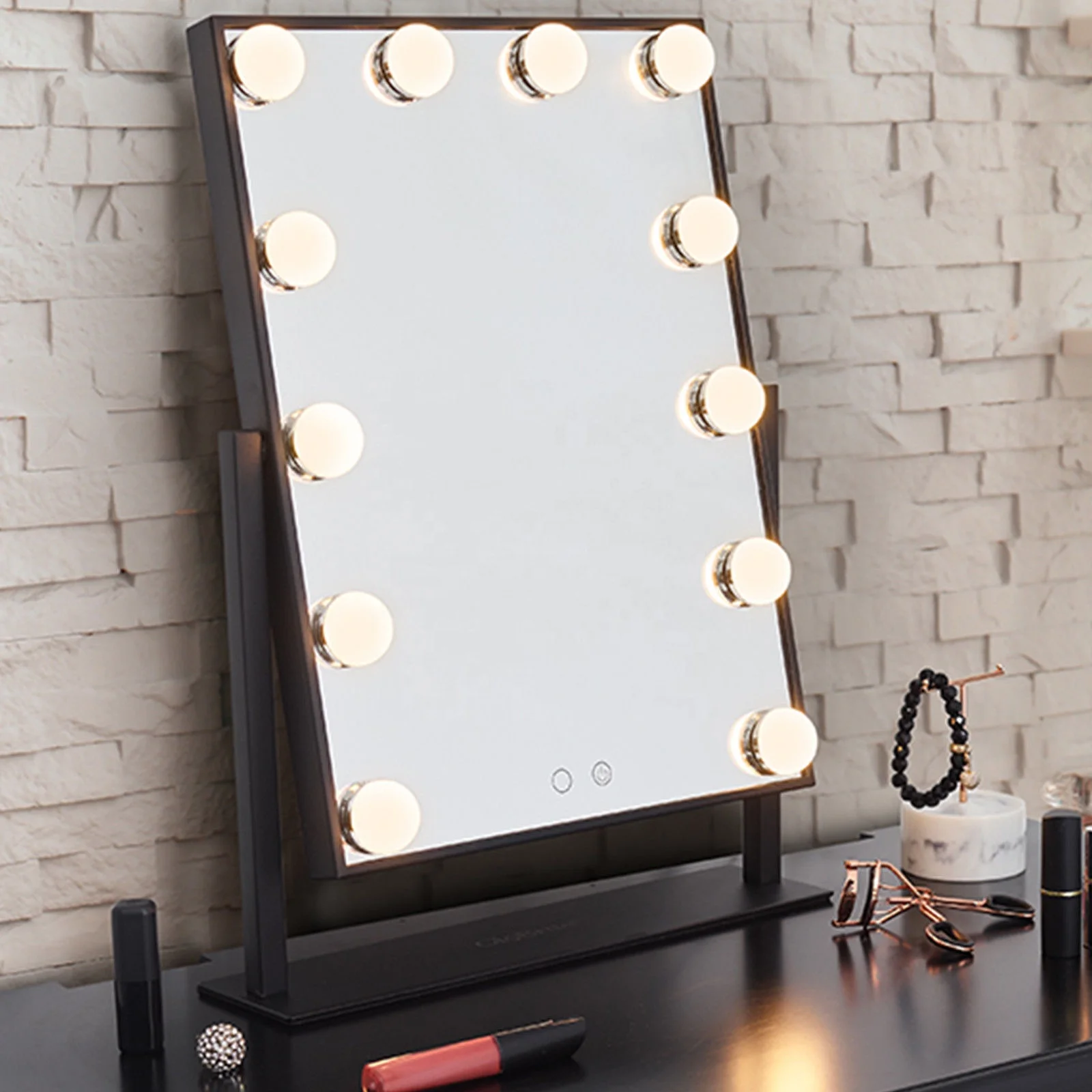 

LED Glam Hollywood Dressing Table Mirror Vanity Lighted Cosmetic Dimmable 12 Bulb, Black /white /pink/ rose gold / gold